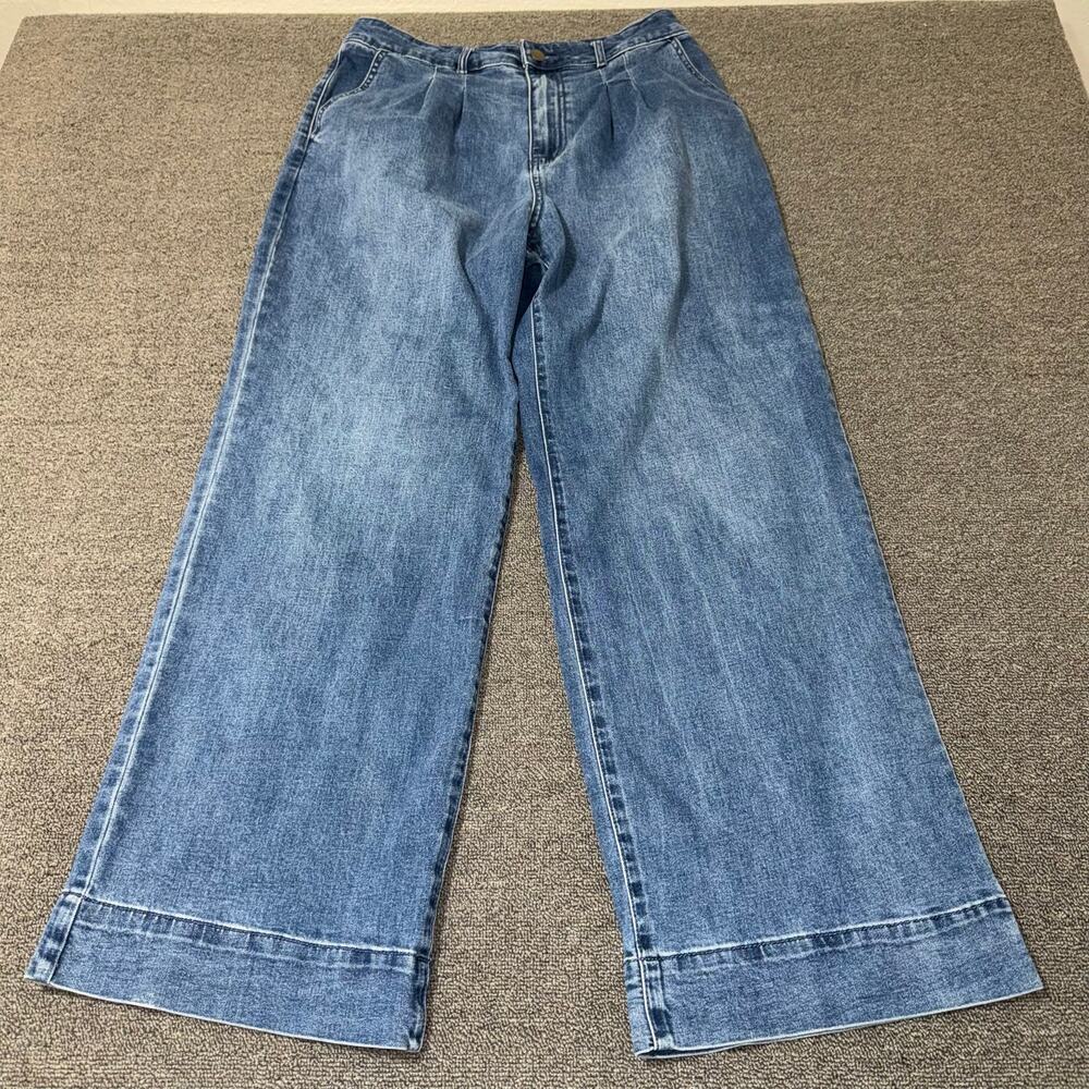 Bagatelle Collection Jeans Womens 29 Blue High Rise Wide Leg Pleated Denim Pants